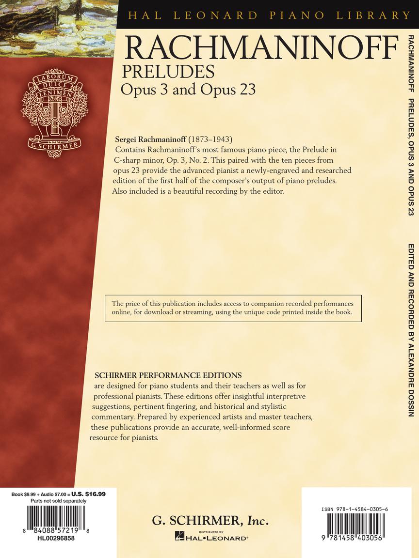 ALBUM Serge Rachmaninoff – Preludios, Opus 3 y Opus 23 Piano
