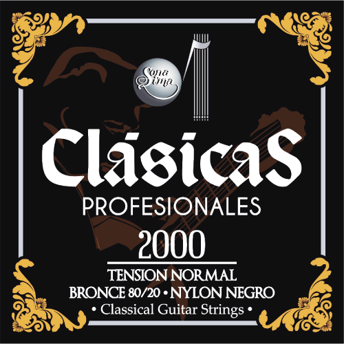 ENCORDADURA SONATINA 2000 CLASICA PROFECIONAL. NYLON NEGRO/ENTORCHADO DORADO