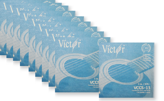 CUERDA VICTOR GUITARRA ACUSTICA ACERO/ENTORCHADA 3RA. DECENA