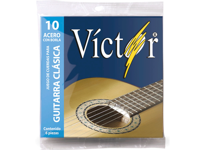 ENCORDADURA VICTOR MOD:10 Guitarra ACUSTICA ACERO CON BORLA
