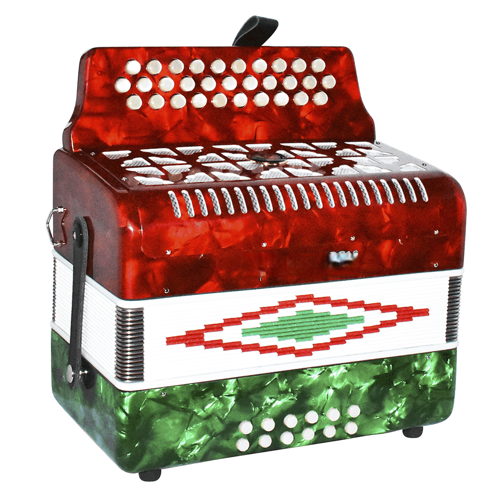 ACORDEON BOTONES TONO "FA" BANDERA 30BOTONES 12BAJOS CENTURY 3012FA