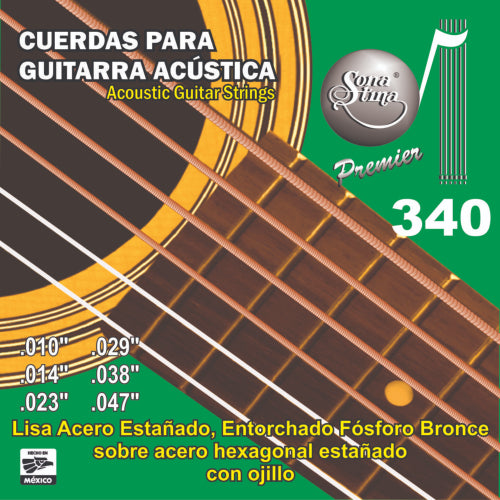 ENCORDADURA P/GUITARRA SONATINA 340. ACERO/ FOSFORO DE BRONCE