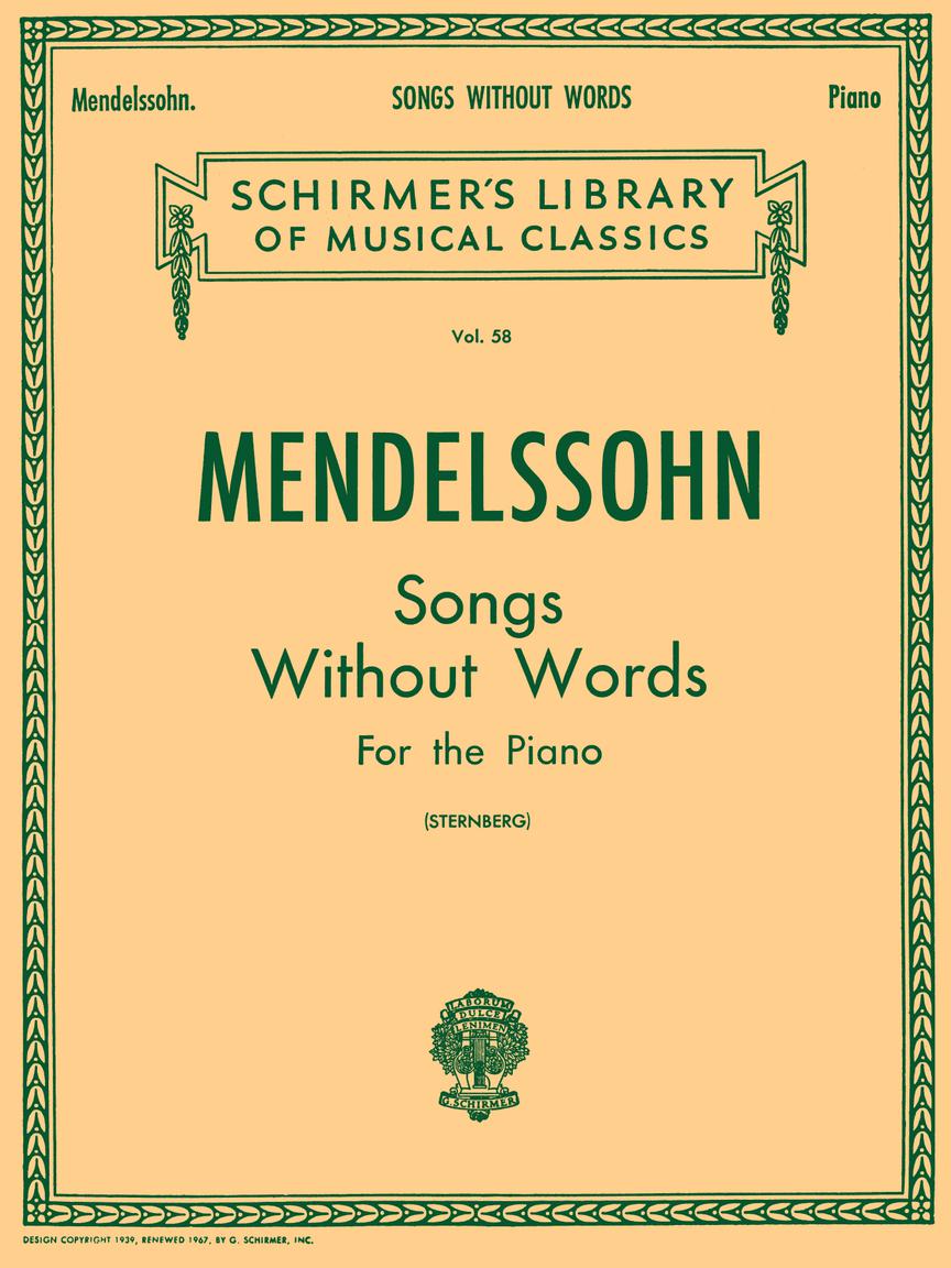 ALBUM FELIX MENDELSON, Canciones sin palabras Piano Solo