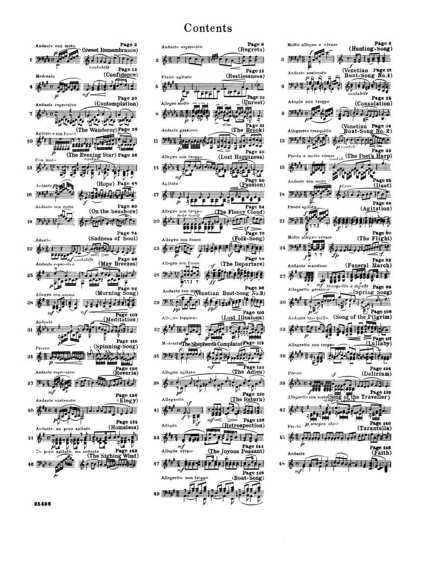 ALBUM FELIX MENDELSON, Canciones sin palabras Piano Solo