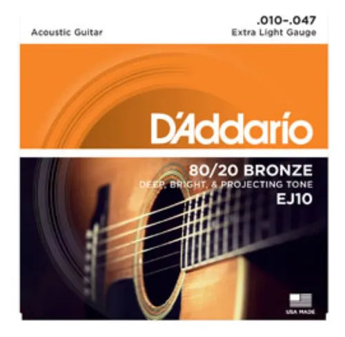 ENCORDADURA D´ADARIO BRONZE 80/20 .010-.047. EJ-10