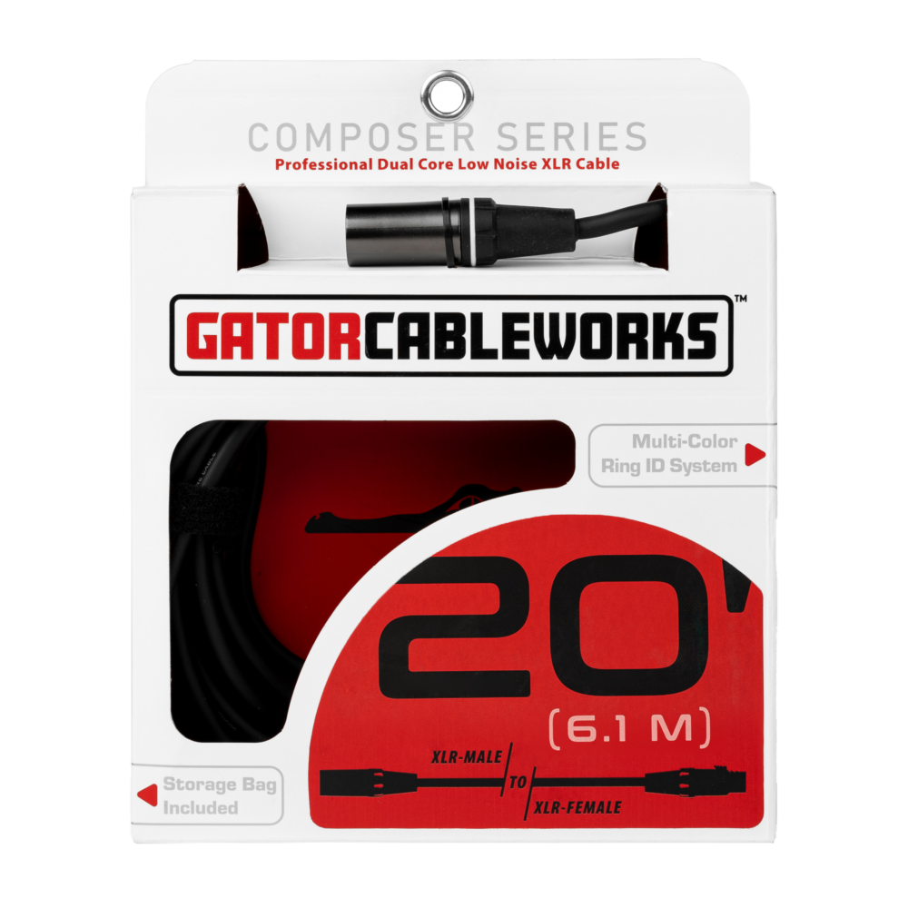 CABLE GATOR CABLEWORKS COMPOCER SERIES DE MICROFONO XLR-XLR 20", 6M