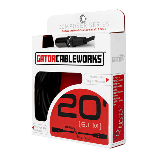 CABLE GATOR CABLEWORKS COMPOCER SERIES DE MICROFONO XLR-XLR 20", 6M