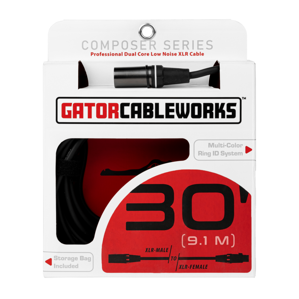 CABLE GATOR CABLEWORKS COMPOCER SERIES DE MICROFONO XLR-XLR 30", 9M