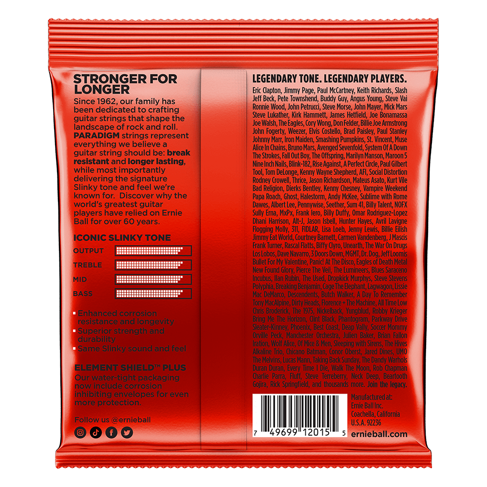 ENCORDADURA ERNIE-BALL Slinky Paradigm Cuerdas de Guitarra Eléctrica0.010-0.52 2015