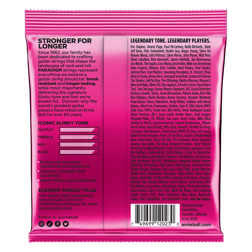 ENCORDADURA ERNIE-BALL Slinky Paradigm Cuerdas de Guitarra Eléctrica0.09-0.42 2023