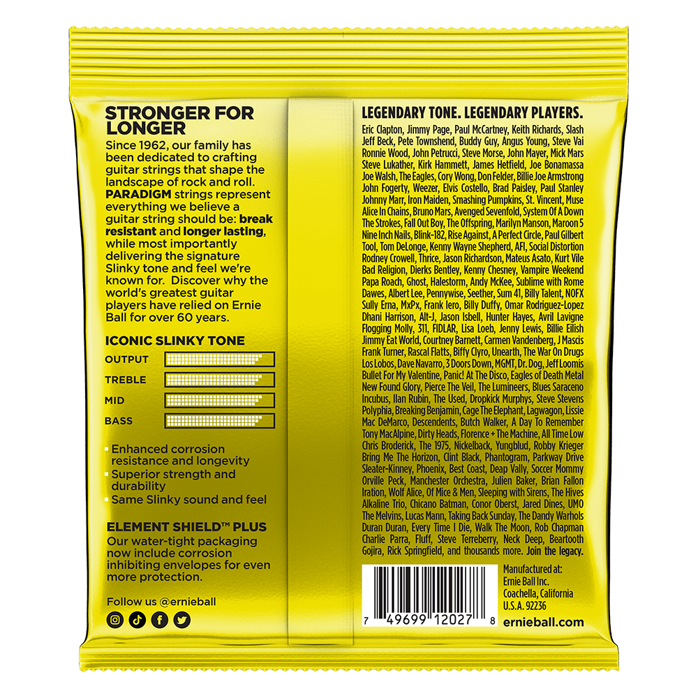 ENCORDADURA ERNIE-BALL Slinky Paradigm Cuerdas de Guitarra Eléctrica0.011-0.54 2027