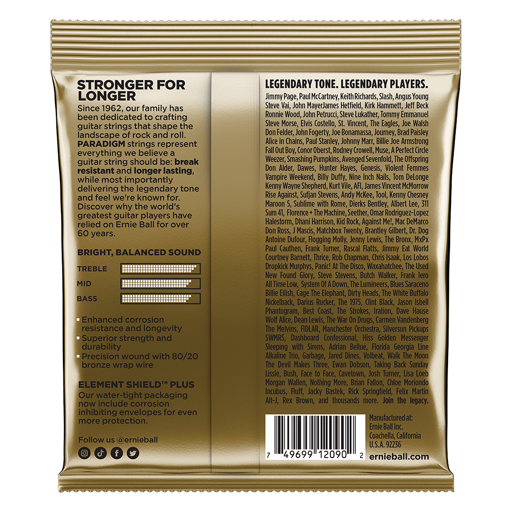 ENCORDADURA ERNIE-BALL EARTHWOOD PARADIGM Guitarra ACUSTICA 0.010-0.50 2090
