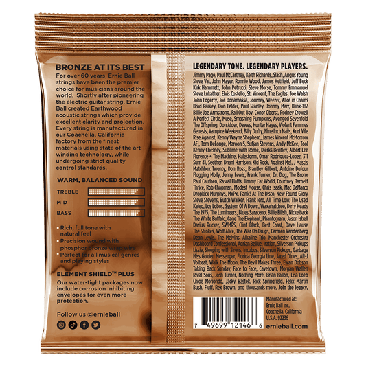 ENCORDADURA ERNIE-BALL EARTHWOOD PHOSPHOR BRONZE ALLOT Guitarra ACUSTICA 0.012-0.54. 2146