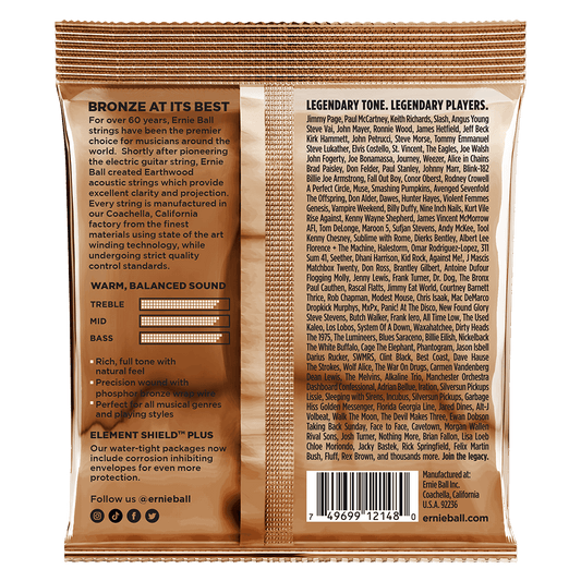 ENCORDADURA ERNIE-BALL EARTHWOOD PHOSPHOR BRONZE ALLOT Guitarra ACUSTICA 0.011-0.52 2148