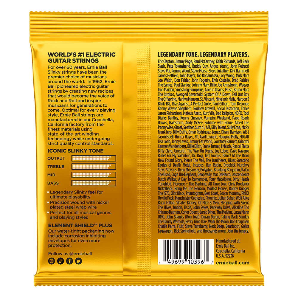 ENCORDADURA ERNIE-BALL GUITARRA ELECTRICA NICKEL WOUND 0.10-0.54 2216
