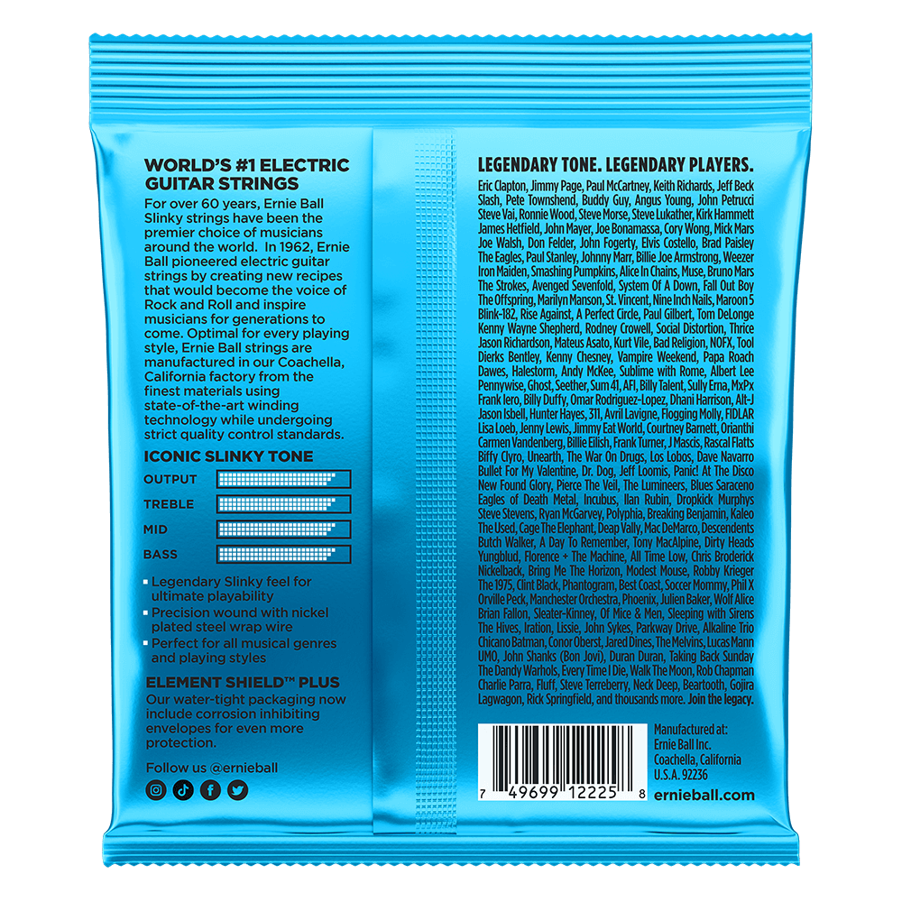 ENCORDADURA ERNIE-BALL GUITARRA ELECTRICA NICKEL WOUND 0.08-0.38 2225