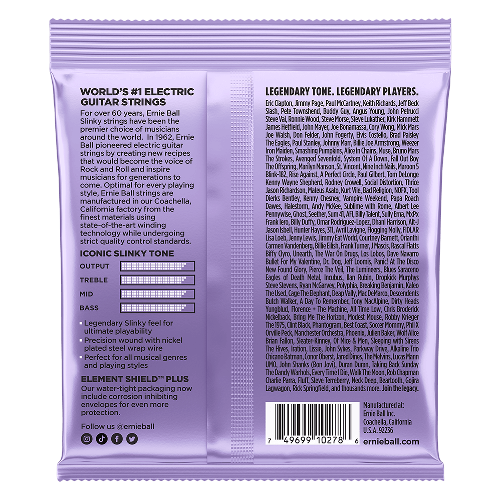 ENCORDADURA ERNIE-BALL GUITARRA ELECTRICA NICKEL WOUND 0.10-0.48 2227