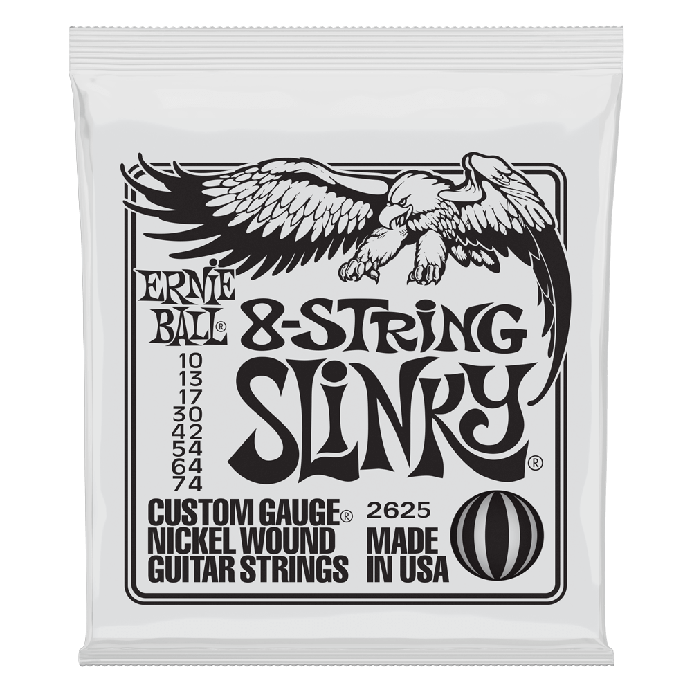 ENCORDADURA ERNIE-BALL Slinky Paradigm 8 Cuerdas Guitarra Eléctrica 0.010-0.74 2625