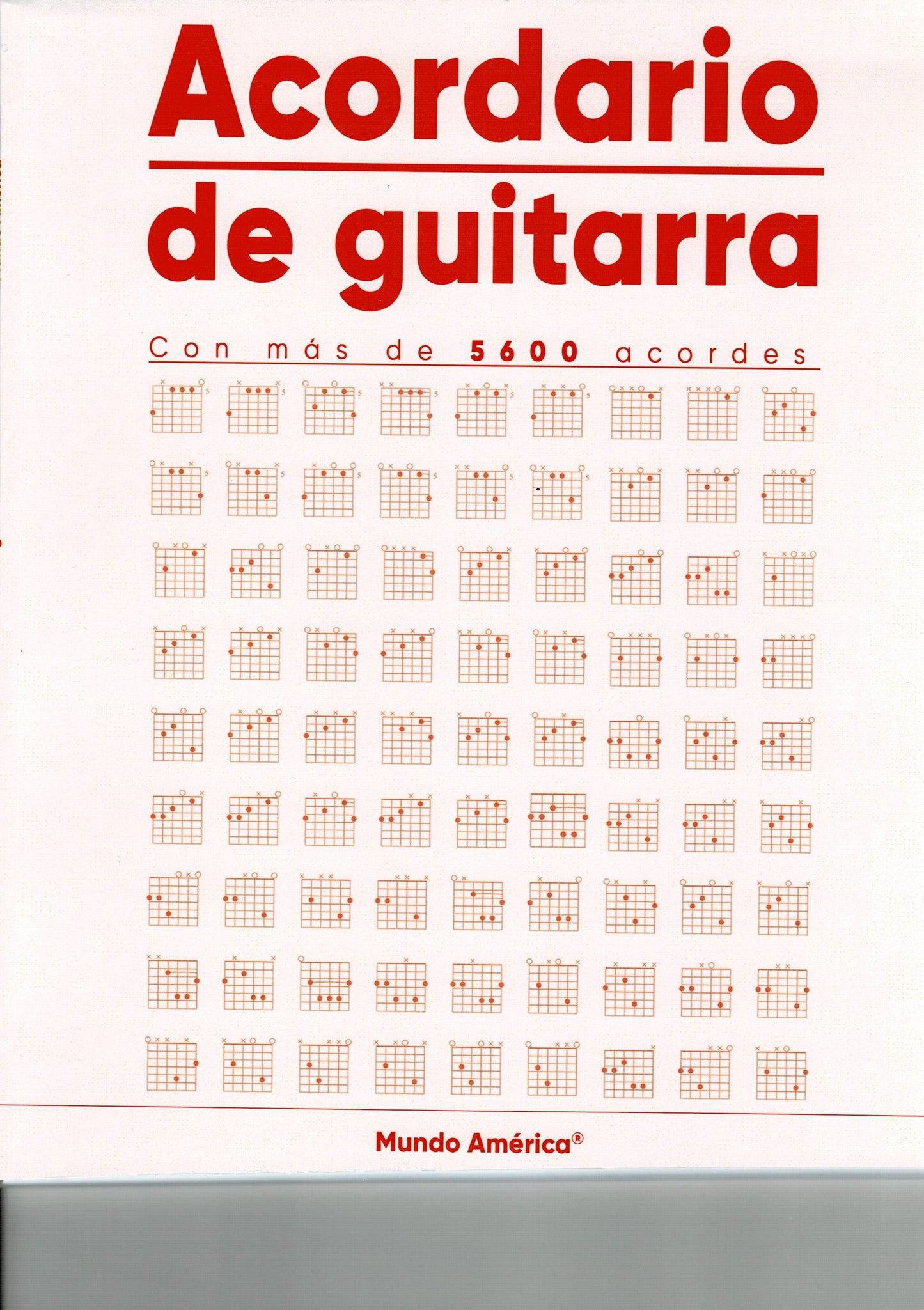METODO ACORDARIO PARA GUITARRA 5600 ACORDES. MUNDO AMERICA