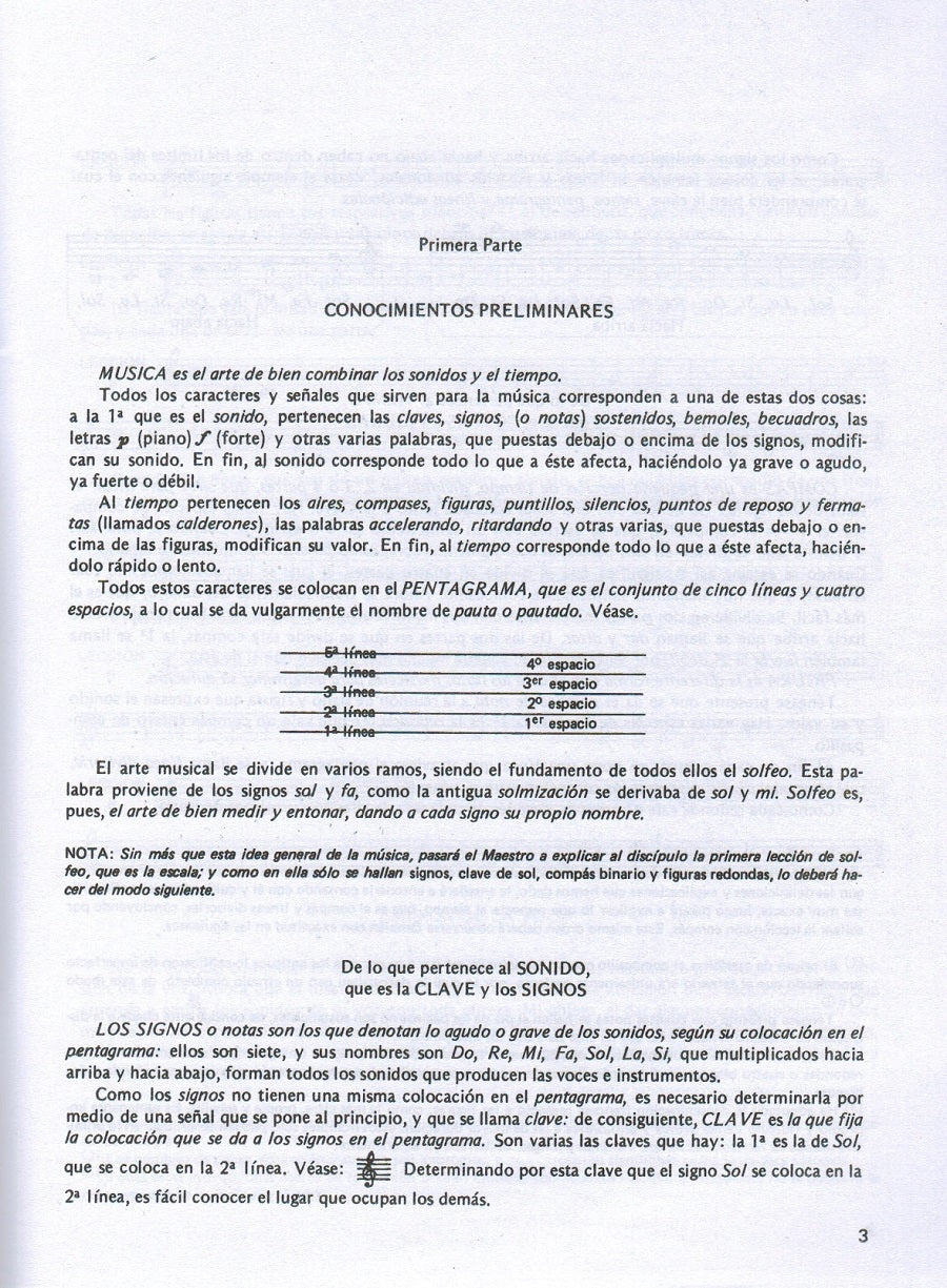 METODO COMPLETO DE SOLFEO, PRIMERA PARTE D. HILARION ESLAVA. EDITAPSOL