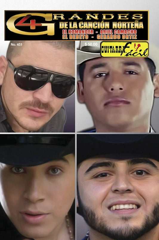 REVISTA GUITARRA FACIL #451 4 GRANDES DE LA CANCION NORTEÑA