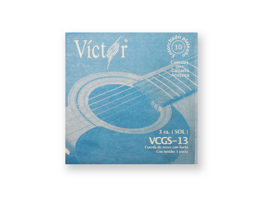 CUERDA VICTOR GUITARRA ACUSTICA ACERO/ENTORCHADA   3RA. DECENA