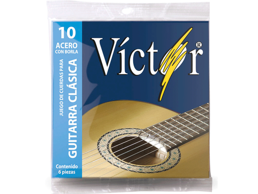 ENCORDADURA VICTOR MOD:10  Guitarra ACUSTICA ACERO CON BORLA