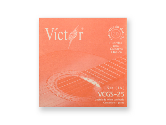 CUERDA VICTOR GUITARRA CLASICA NYLON /ENTORCHADO DORADO 5TA. DECENA