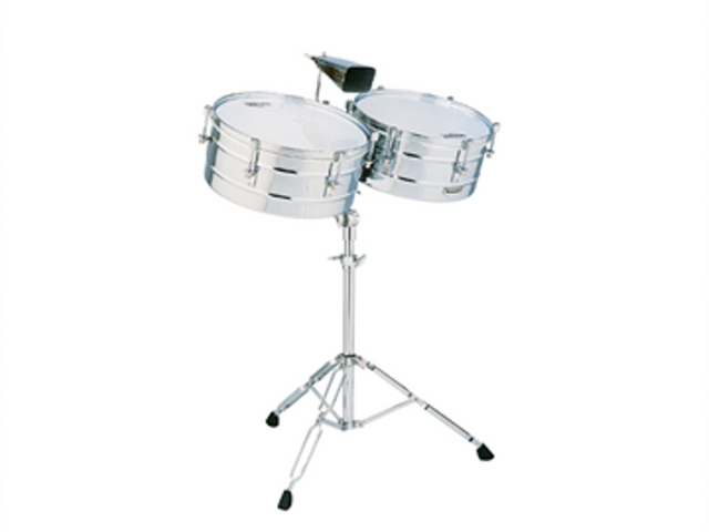 TIMBALES MATADOR 14''/15'' CROMADO CON ATRIL PARA CENCERRO