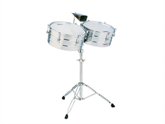 TIMBALES MATADOR 14''/15'' CROMADO CON ATRIL PARA CENCERRO