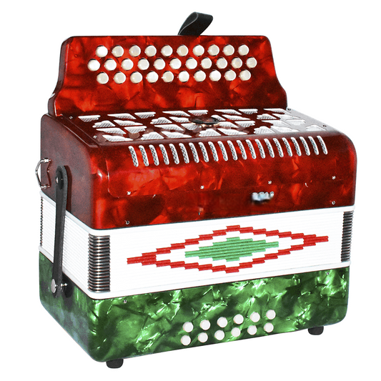 ACORDEON BOTONES TONO "FA" BANDERA 30BOTONES 12BAJOS CENTURY  3012FA
