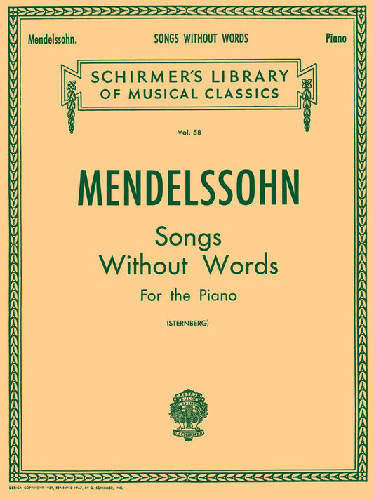ALBUM FELIX MENDELSON, Canciones sin palabras Piano Solo