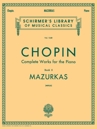 ALBUMFREDERIC CHOPIN, Mazurcas BOOK II,  Piano Solo