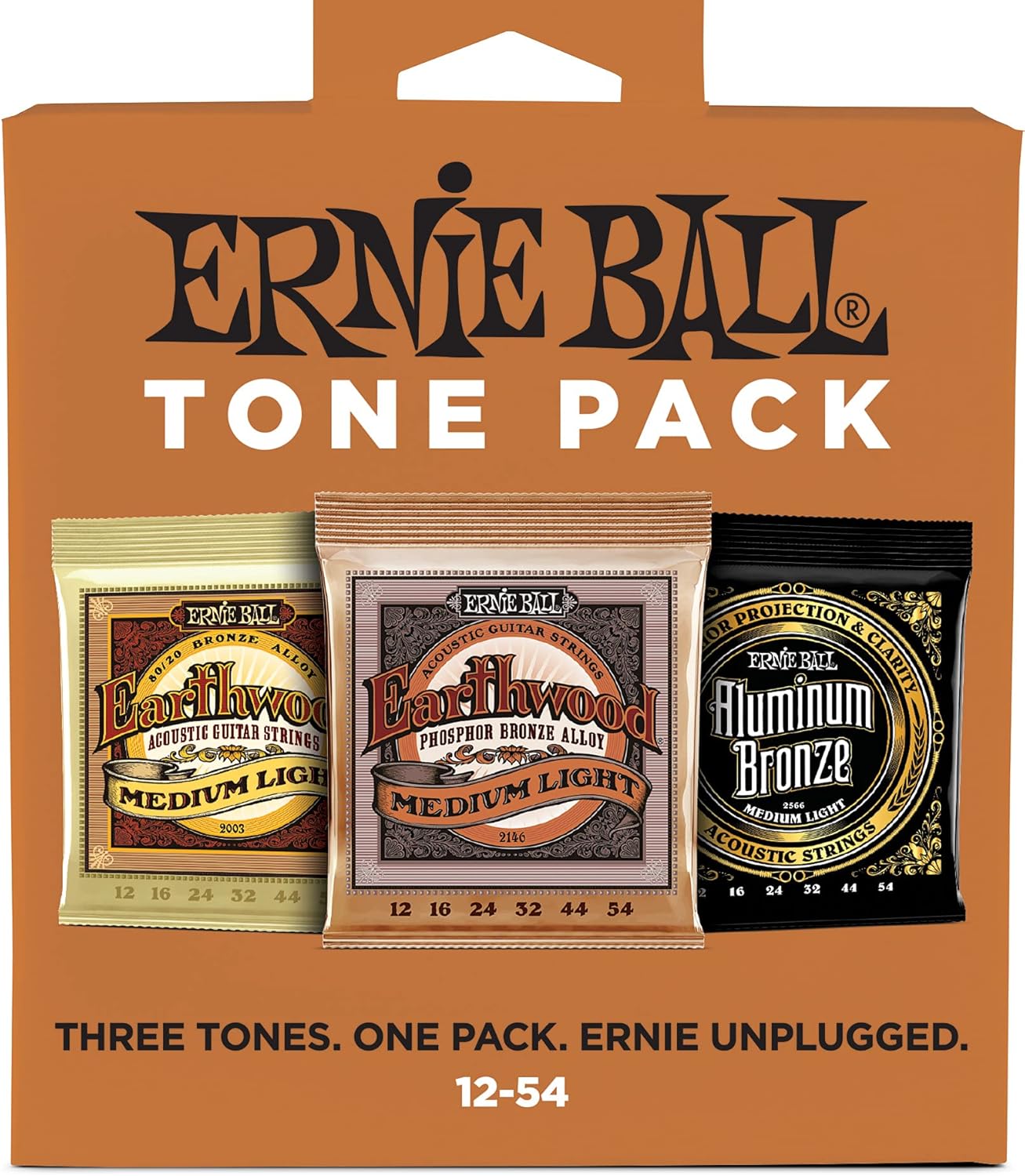 PAQUETE 3 ENCORDADURAS ERNIE-BALL GUUT. ACUSTICA 12-54 P03313