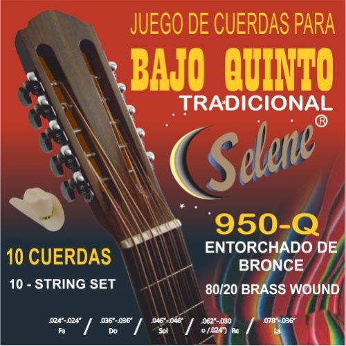 ENCORDADURA SELENE BAJO QUINTO. 950-Q ENTORCHADO BRONCE 80/20