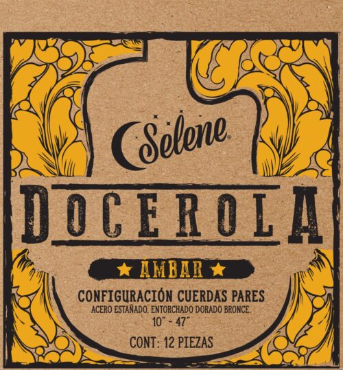 ENCORDADURA SELENE DOCEROLA AMBAR CUERDAS PARES. .010-.047