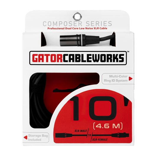 CABLE GATOR CABLEWORKS COMPOCER SERIES DE MICROFONO XLR-XLR 10", 3M