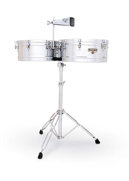 TIMBALES MATADOR 14''/15'' CROMADO CON ATRIL PARA CENCERRO