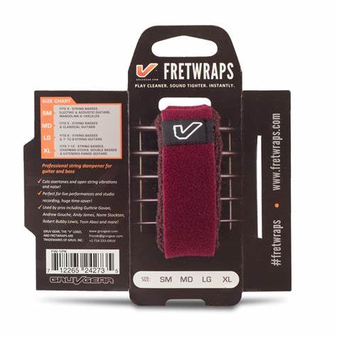 FRETWRAP BY-GRUVGEAR MUTEADOR DE CUERDAS, XTRA-LARGE (VINO)