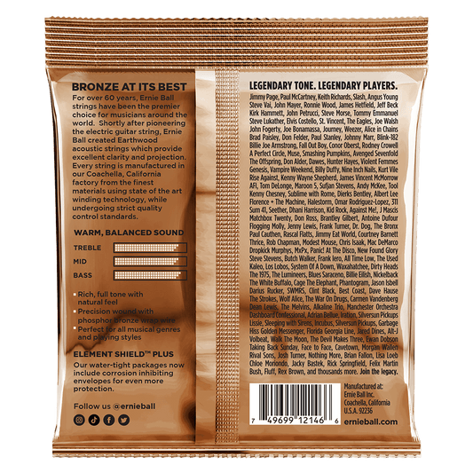 ENCORDADURA ERNIE-BALL EARTHWOOD PHOSPHOR BRONZE ALLOT Guitarra ACUSTICA 0.012-0.54. 2146
