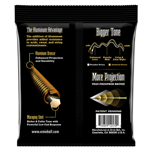 ENCORDADURA ERNIE-BALL EARTHWOOD BRONCE ALUMINIO  Guitarra ACUSTICA 0.010-0.50 2570