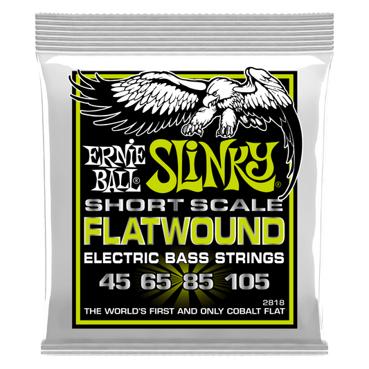 ENCORDADURA ERNIE-BALL bajo eléctrico Regular Slinky Cobalt Flatwound Escala Corta Cuerdas de 45-1050. 2818
