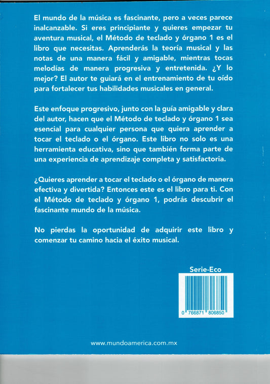 METODO DE TECLADO Y ORGANI VOL.1. PROF. JORGE ARIAS. MUNDO AMERICA