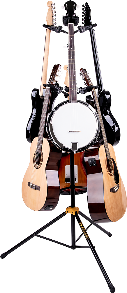 SOPORTE HERCULES DE GUITARRA CON SISTEMA DE AGARRE AUTOMÁTICO PARA 6 PIEZAS